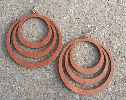 Large wooden Multi Hoop Earrings Kargo Fresh