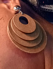 Load image into Gallery viewer, Large wooden multi hoop clip on earrings Kargo Fresh
