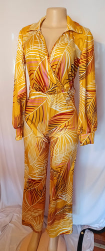 Leaf print Knit Jumpsuit Medium Kargo Fresh