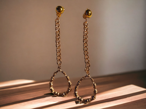 Light Bamboo and chain clip on earrings Kargo Fresh