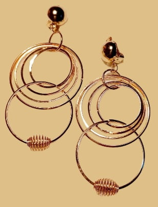 Light Multi Hoop Clip On Earrings gold Kargo Fresh
