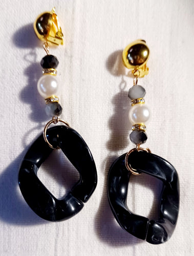 Light acrylic chain clip on earrings Kargo Fresh