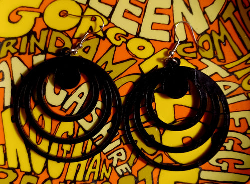 Light black Acrylic Pop Art  Earrings Kargo Fresh