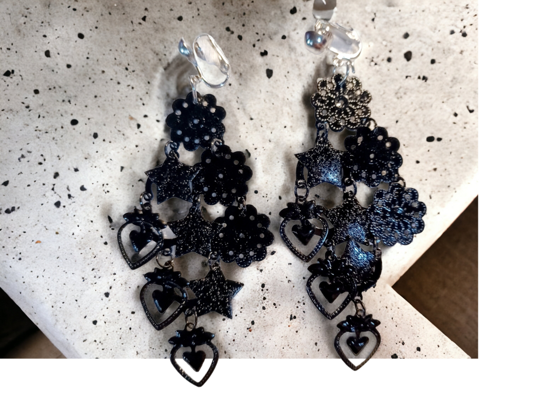 Light boho wind chime clip on earrings Kargo Fresh