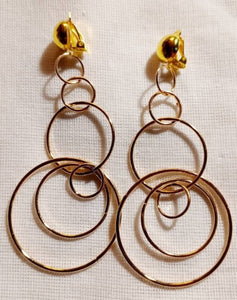 Light gold metal Multi Hoop Clip On Earrings Kargo Fresh
