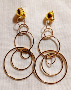 Light gold metal Multi Hoop Clip On Earrings Kargo Fresh