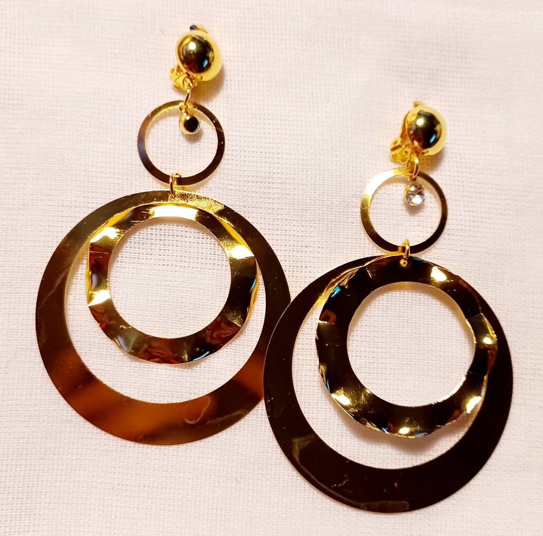 Light gold metal Multi Hoop Clip On Earrings Kargo Fresh