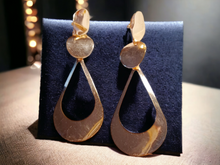 Load image into Gallery viewer, Light gold metal abstract Hoop Clip On Earrings Kargo Fresh
