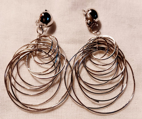 Light silver metal Multi Hoop Clip On Earrings Kargo Fresh