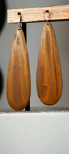 Load image into Gallery viewer, Long Teakwood abstract oval design wooden Earrings Kargo Fresh
