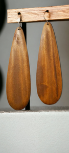 Long Teakwood abstract oval design wooden Earrings Kargo Fresh