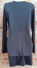 Load image into Gallery viewer, Low Plug Black Knit Mini Dress Size Large Kargo Fresh
