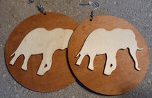 Load image into Gallery viewer, Lucky African Elephant Wooden Earrings Kargo Fresh
