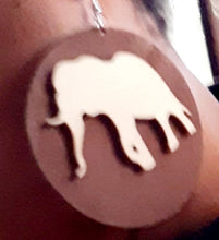 Load image into Gallery viewer, Lucky African Elephant Wooden Earrings Kargo Fresh
