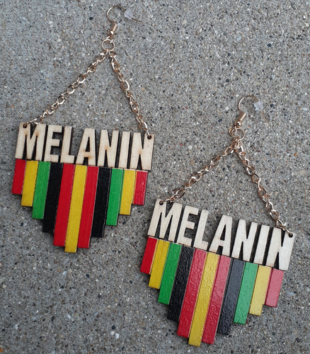 MELANIN Statement RBGY wooden Earrings Kargo Fresh