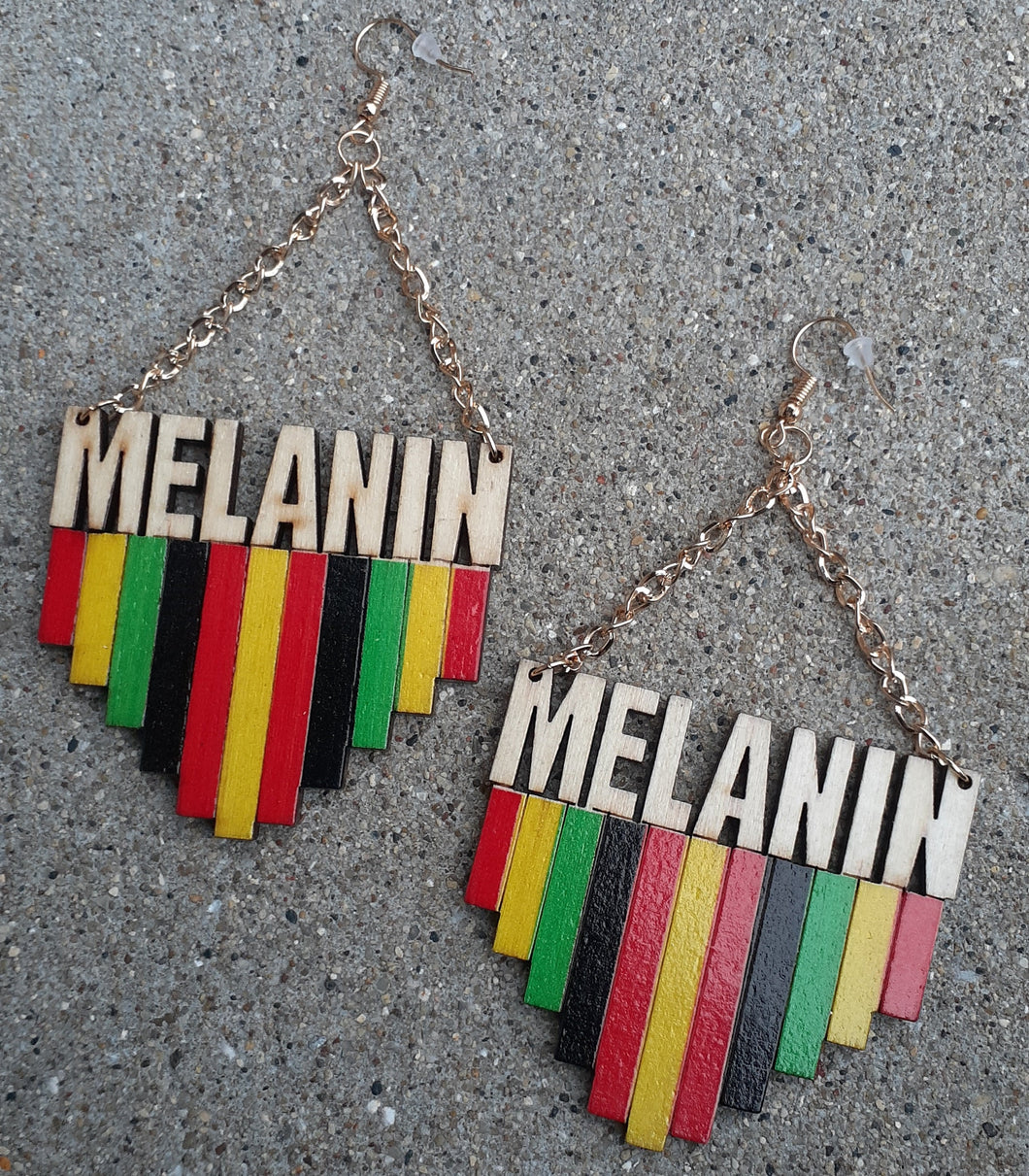 MELANIN Statement RBGY wooden Earrings Kargo Fresh