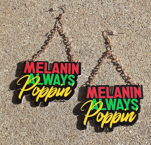 MELANIN Statement RBGY wooden Earrings Kargo Fresh