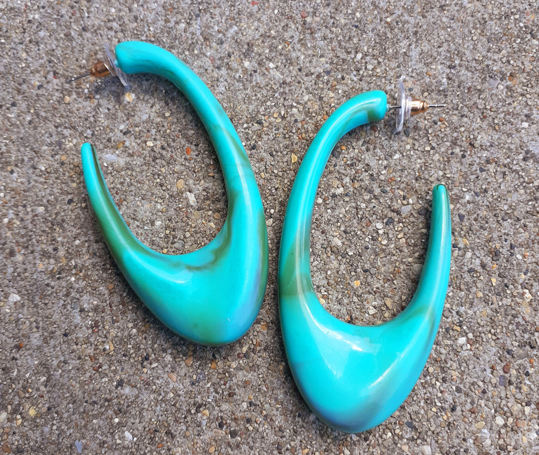 Marbled Acrylic Hoop Earrings Kargo Fresh