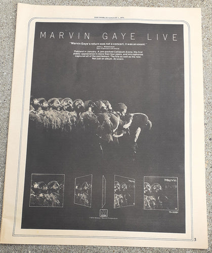 Marvin Gaye Live 1974 Newspaper Promo Ad (Original 1974) Kargo Fresh