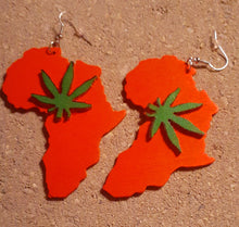 Load image into Gallery viewer, Mary Jane Flower and Africa Wooden Earrings Kargo Fresh
