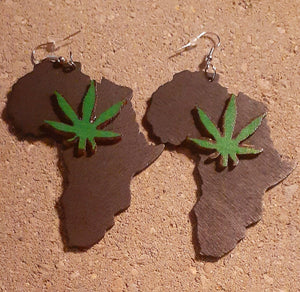 Mary Jane Flower and Africa Wooden Earrings Kargo Fresh