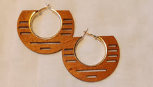 Load image into Gallery viewer, Medium Sized  Wooden Hoop Earrings Kargo Fresh
