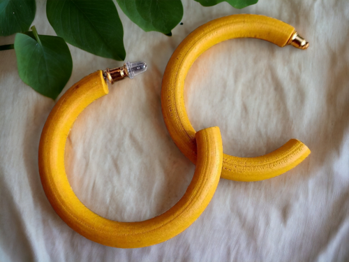 Medium sized Wooden Minimalist  Hoop Earrings Kargo Fresh