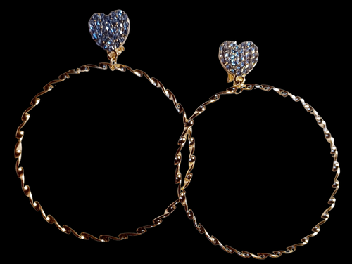 Medium sized gold metal clip on hoops Kargo Fresh