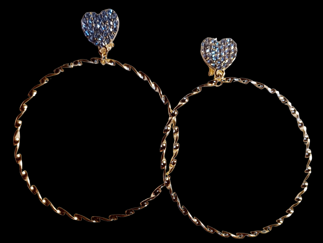 Medium sized gold metal clip on hoops Kargo Fresh