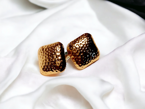 Medium sized hammered clip on stud earrings Kargo Fresh