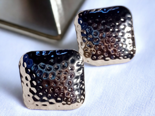 Medium sized hammered clip on stud earrings Kargo Fresh