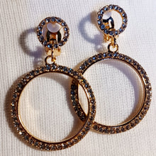 Load image into Gallery viewer, Medium sized rhinestone clip on hoops Kargo Fresh
