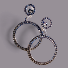 Load image into Gallery viewer, Medium sized rhinestone clip on hoops Kargo Fresh
