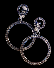 Load image into Gallery viewer, Medium sized rhinestone clip on hoops Kargo Fresh
