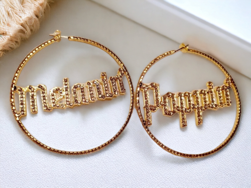 Melanin poppin rhinestone hoops Kargo Fresh