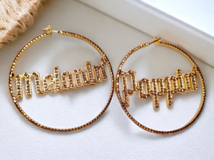 Melanin poppin rhinestone hoops Kargo Fresh