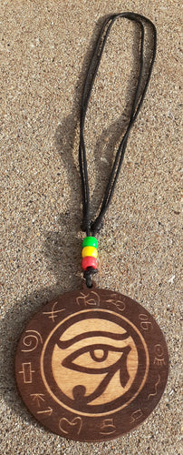 Mens Adjustable Wooden EYE OF RA Necklace Kargo Fresh