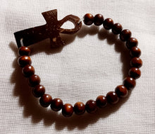 Load image into Gallery viewer, Mens Ankh wood bead bracelet Kargo Fresh
