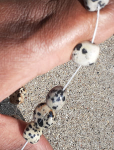 Mens Genuine Dalmatian Jasper Bead Layering Bracelet Kargo Fresh