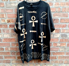 Load image into Gallery viewer, Mens Hand dyed Mudcloth, Ankh and Gye Nyame Tee Kargo Fresh
