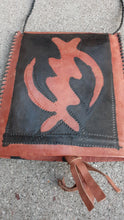 Load image into Gallery viewer, Mens Handmade Leather Gye Nyame Neck Pouch Kargo Fresh
