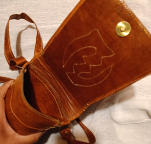 Mens Handmade Leather Gye Nyame Pouch Kargo Fresh