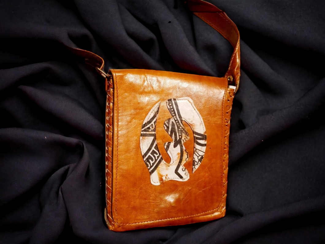 Mens Handmade Leather Gye Nyame Pouch Kargo Fresh