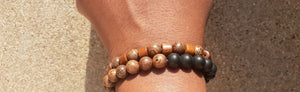 Mens Wood Bead Layering Bracelet Set Kargo Fresh