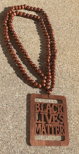 Mens Wooden Bead BLACK LIVES MATTER Necklace Kargo Fresh