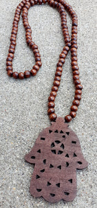 Mens Wooden Bead Hamsa Necklace Kargo Fresh