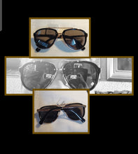 Load image into Gallery viewer, Mens black and gold aviator sunglasses new Kargo Fresh

