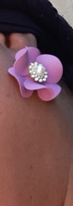 Metal and Rhinestone Flower Earrings Kargo Fresh