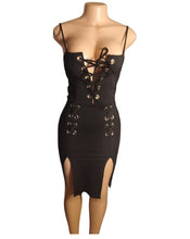 Load image into Gallery viewer, Mia slit lace up dress small Kargo Fresh
