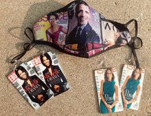 Load image into Gallery viewer, Michelle Obama Fashion Face Mask and Earrings Set Kargo Fresh
